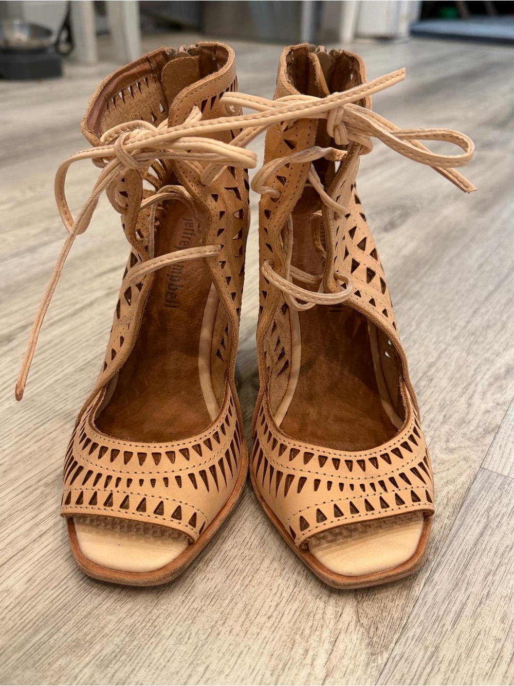 Jeffrey Campbell Cutout Lace Up Wedge Heels Size 5.5 - Picture 2 of 5
